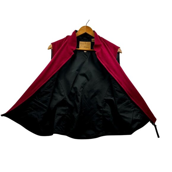 Powder River Outfitters Women's Wool Zip Vest Maroon Western Ranchwear SZ XL - Picture 8 of 9